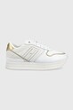 Sneakers boty Tommy Hilfiger semišová kůže bílá FW0FW06449.0LJ