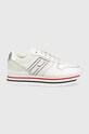 Tenisice Tommy Hilfiger brušena koža bijela FW0FW06449.0GY