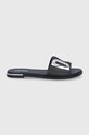 Kožené pantofle Dkny plochý černá K4156118.BLK