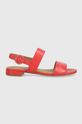 czerwony Emporio Armani sandały skórzane X3P770.XF636.00055 Damski