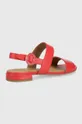 Kožené sandále Emporio Armani červená