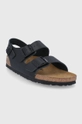 Δερμάτινα σανδάλια Birkenstock Milano μαύρο