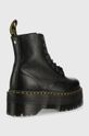 Dr. Martens leather biker boots black