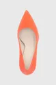 narancssárga Baldowski velúr magassarkú cipő
