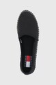 Espadrilky Tommy Jeans čierna EN0EN01832.BDS.FLATFOR