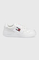 Tenisky Tommy Jeans usňová koža biela EN0EN01723.YBR.RETRO.B