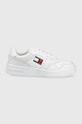 Tenisky Tommy Jeans usňová koža biela EN0EN01723.YBR.RETRO.B