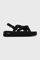 Bohonomad sandale Bodrum textil negru BOD.0020.PRS