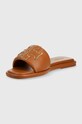 Încălțăminte Tory Burch slapi de piele 79985.202 maro