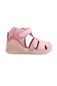 рожевий Дитячі шкіряні сандалі Biomecanics Для дівчаток