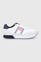 Topánky Tommy Hilfiger usňová koža biela FM0FM03928YBR