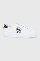 Karl Lagerfeld ghete de piele Kupsole Iii alb KL51030.011