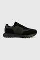 Tenisky Calvin Klein LOW TOP LACE UP MIX semišová kůže černá HM0HM00497.00U