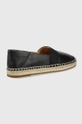 Kožne espadrile Emporio Armani crna