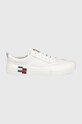 Kožené tenisky Tommy Jeans biela EM0EM00984.YBL.DECON.S