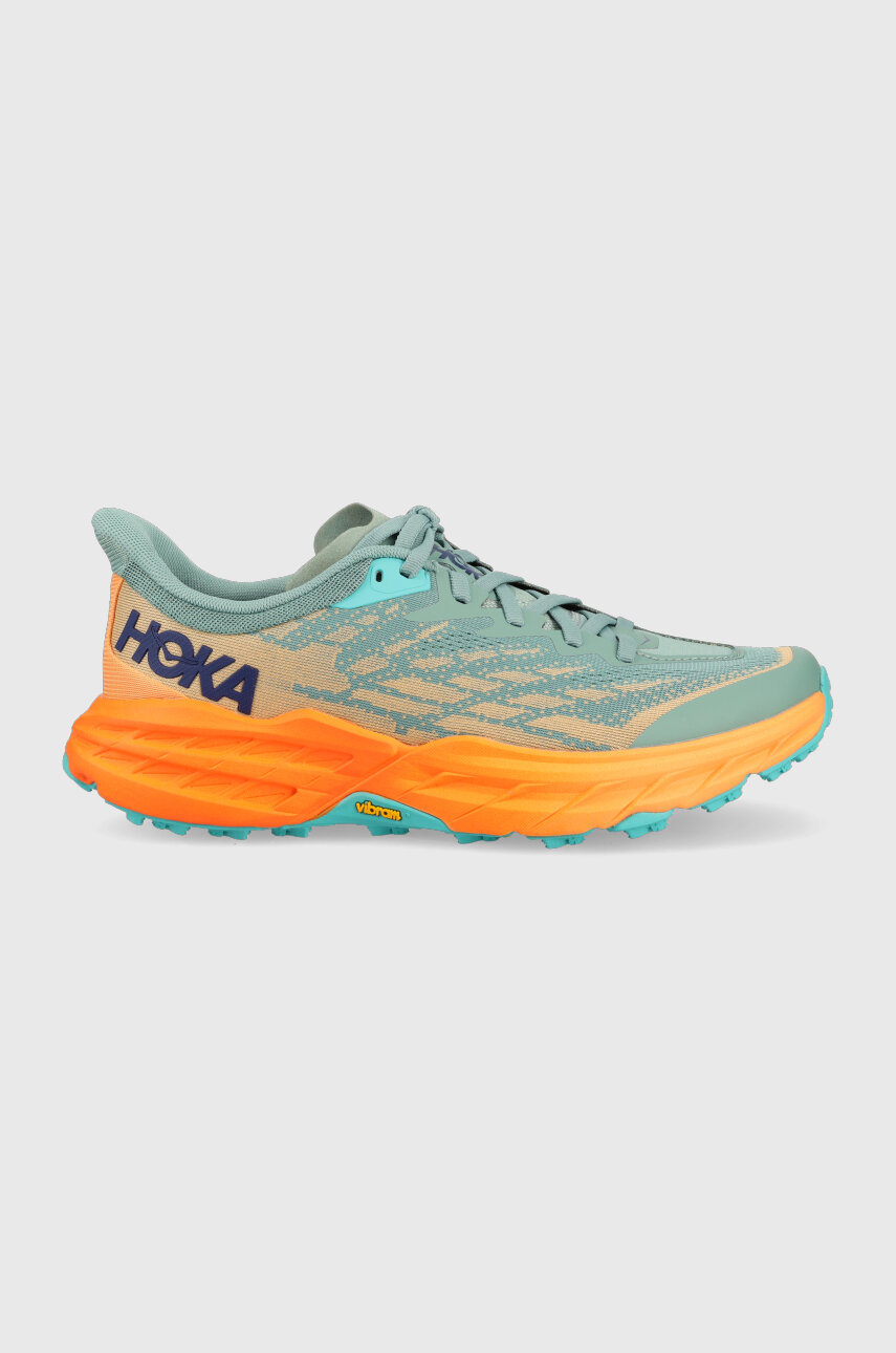 green Hoka running shoes Speedgoat 5 Men’s