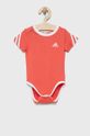 czerwony róż adidas Performance body bawełniane niemowlęce HF1975 Dziewczęcy
