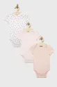 różowy GAP body bawełniane niemowlęce (3-pack) Dziecięcy