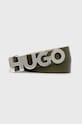 Шкіряний ремінь HUGO зелений 50470629