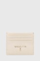 Patrizia Pepe etui na karty skórzane skóra licowa beżowy CQ7001.L001