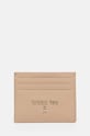 Шкіряний чохол на банківські карти Patrizia Pepe лицьова шкіра бежевий CQ7001.L001