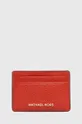 červená Kožené puzdro na karty MICHAEL Michael Kors Dámsky