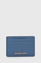 MICHAEL Michael Kors bőr kártya tok kék 34F9GF6D0L