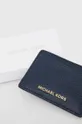 Kožené puzdro na karty MICHAEL Michael Kors Prírodná koža