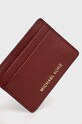 Akcesoria MICHAEL Michael Kors etui na karty skórzane 34F9GF6D0L 34F9GF6D0L bordowy
