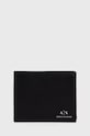 Kožená peňaženka Armani Exchange usňová koža čierna 958433.CC845