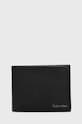 Calvin Klein Portfel skórzany skóra licowa czarny K50K507896.PPYY