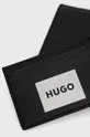 Кожаные кошелёк и чехол для карт HUGO  100% Овечья шкура