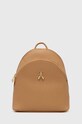 Patrizia Pepe plecak skórzany skóra licowa beżowy CB0056.L001