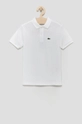 biały Lacoste polo bawełniane dziecięce PJ2988 Chłopięcy