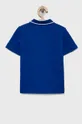 Παιδικά βαμβακερά μπλουζάκια πόλο EA7 Emporio Armani μπλε