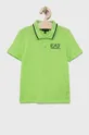 πράσινο Παιδικά βαμβακερά μπλουζάκια πόλο EA7 Emporio Armani Για αγόρια