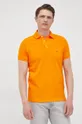 Βαμβακερό μπλουζάκι πόλο Tommy Hilfiger πορτοκαλί