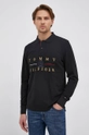 czarny Tommy Hilfiger Longsleeve bawełniany