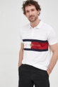 biela Bavlnené polo tričko Tommy Hilfiger Icon