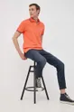 Βαμβακερό μπλουζάκι πόλο Tommy Hilfiger πορτοκαλί