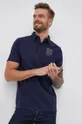 Βαμβακερό μπλουζάκι πόλο G-Star Raw σκούρο μπλε