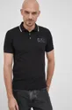 μαύρο EA7 Emporio Armani - Βαμβακερό μπλουζάκι πόλο