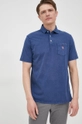 granatowy Polo Ralph Lauren polo z domieszką lnu 710860390001