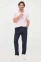 Βαμβακερό μπλουζάκι πόλο Polo Ralph Lauren ροζ