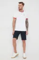 Βαμβακερό μπλουζάκι πόλο Pepe Jeans Falcon λευκό
