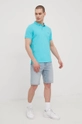 Superdry polo bawełniane turkusowy