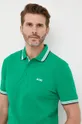 πράσινο Βαμβακερό μπλουζάκι πόλο BOSS BOSS ATHLEISURE