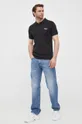 Βαμβακερό μπλουζάκι πόλο Calvin Klein Jeans μαύρο