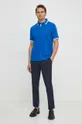 Βαμβακερό μπλουζάκι πόλο Michael Kors μπλε
