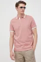 Βαμβακερό μπλουζάκι πόλο Michael Kors ροζ